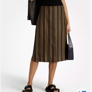 NWT rag & bone Mandy Skirt XS X-Small Silk Blend A line Gold Multi Stripe $375